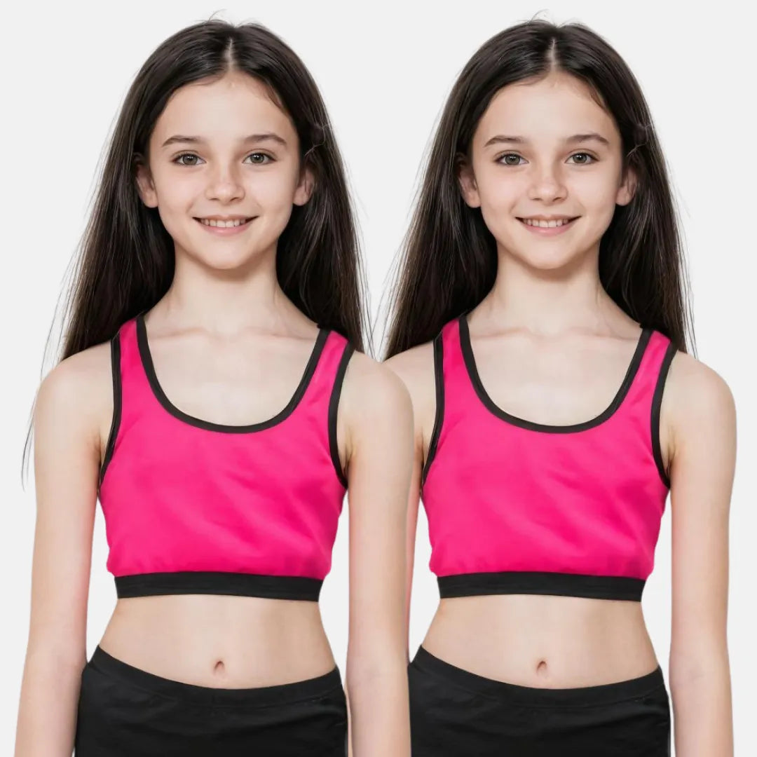 Teen Sports Bra Dark Pink Pack 2