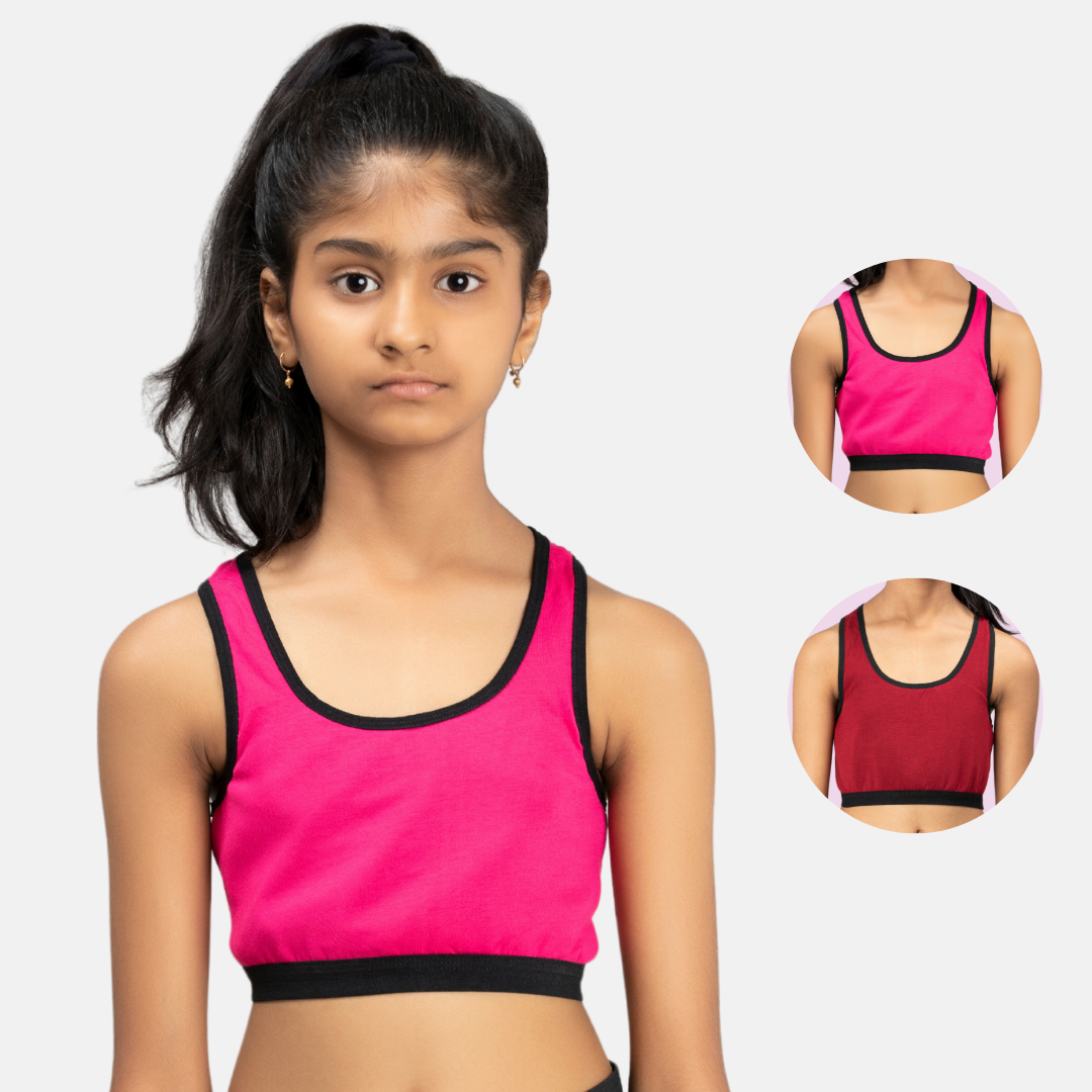 Teen Sports Bra Dark Pink & Maroon