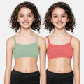 Teen Bra Sea Green & Light Coral