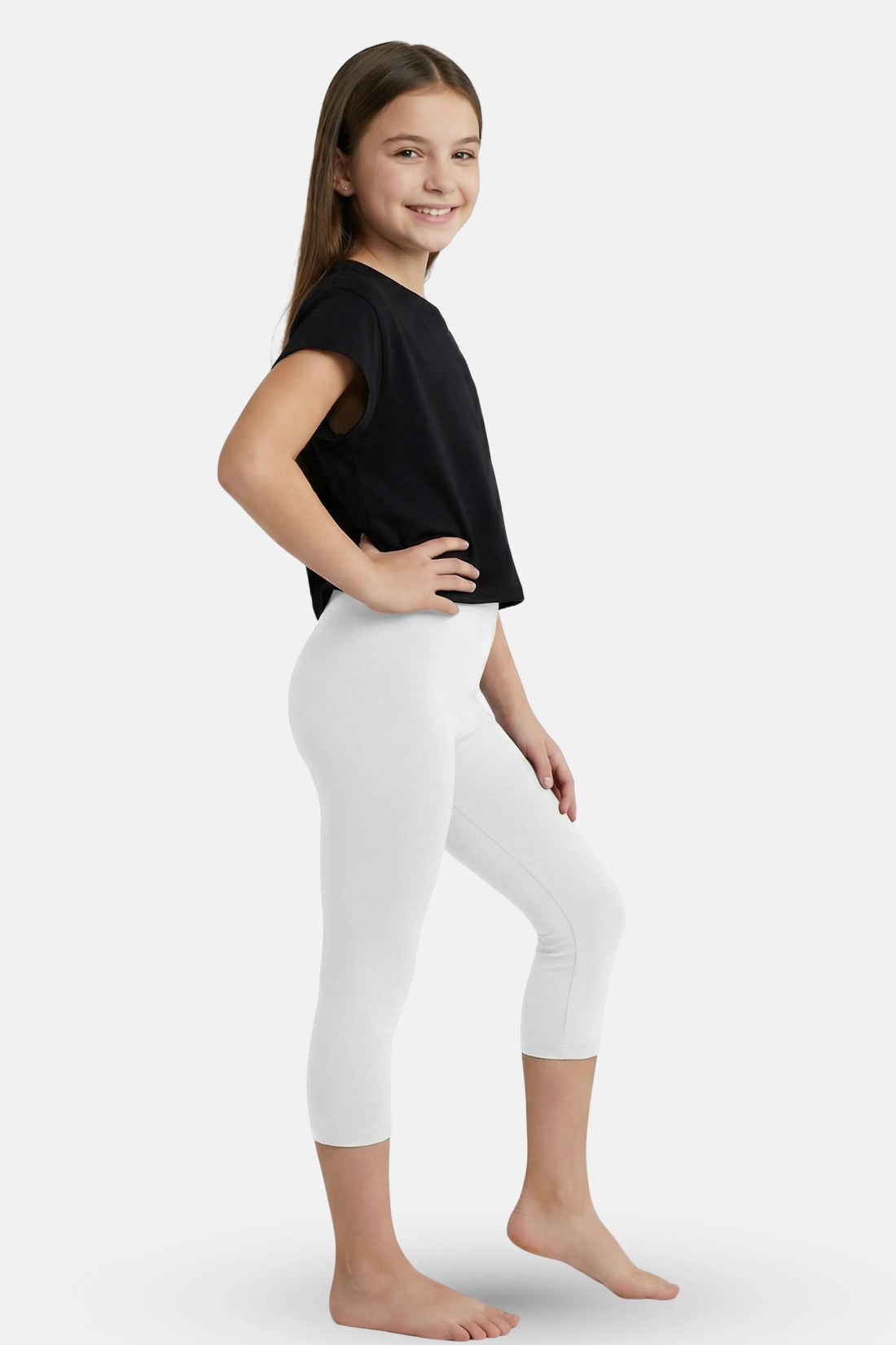 Cropped leggings for teen -feature image - White