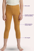 Cropped leggings for teen girls- color- caramel
