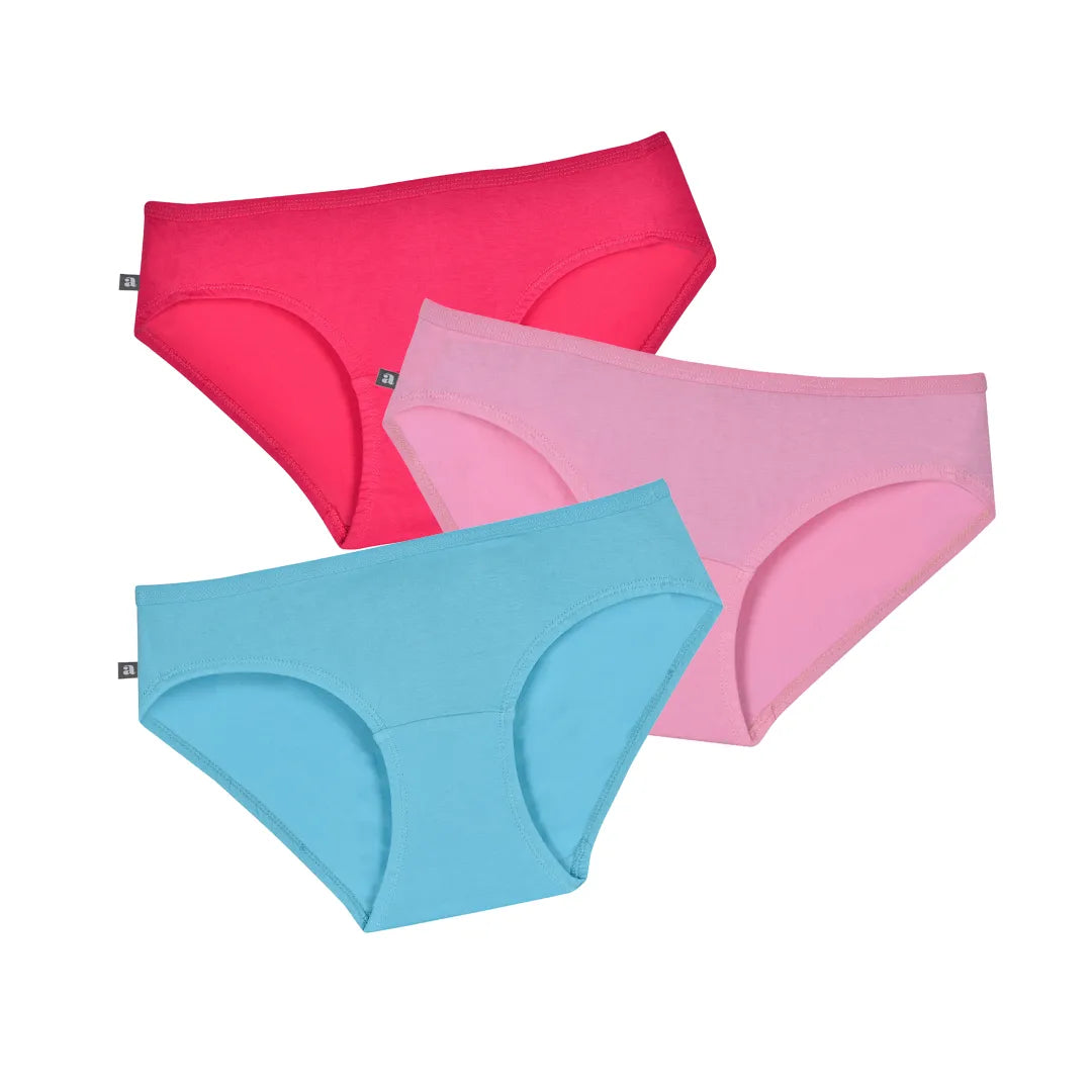 Teen Cotton Panties Dark Pink, Light Pink & Light Blue