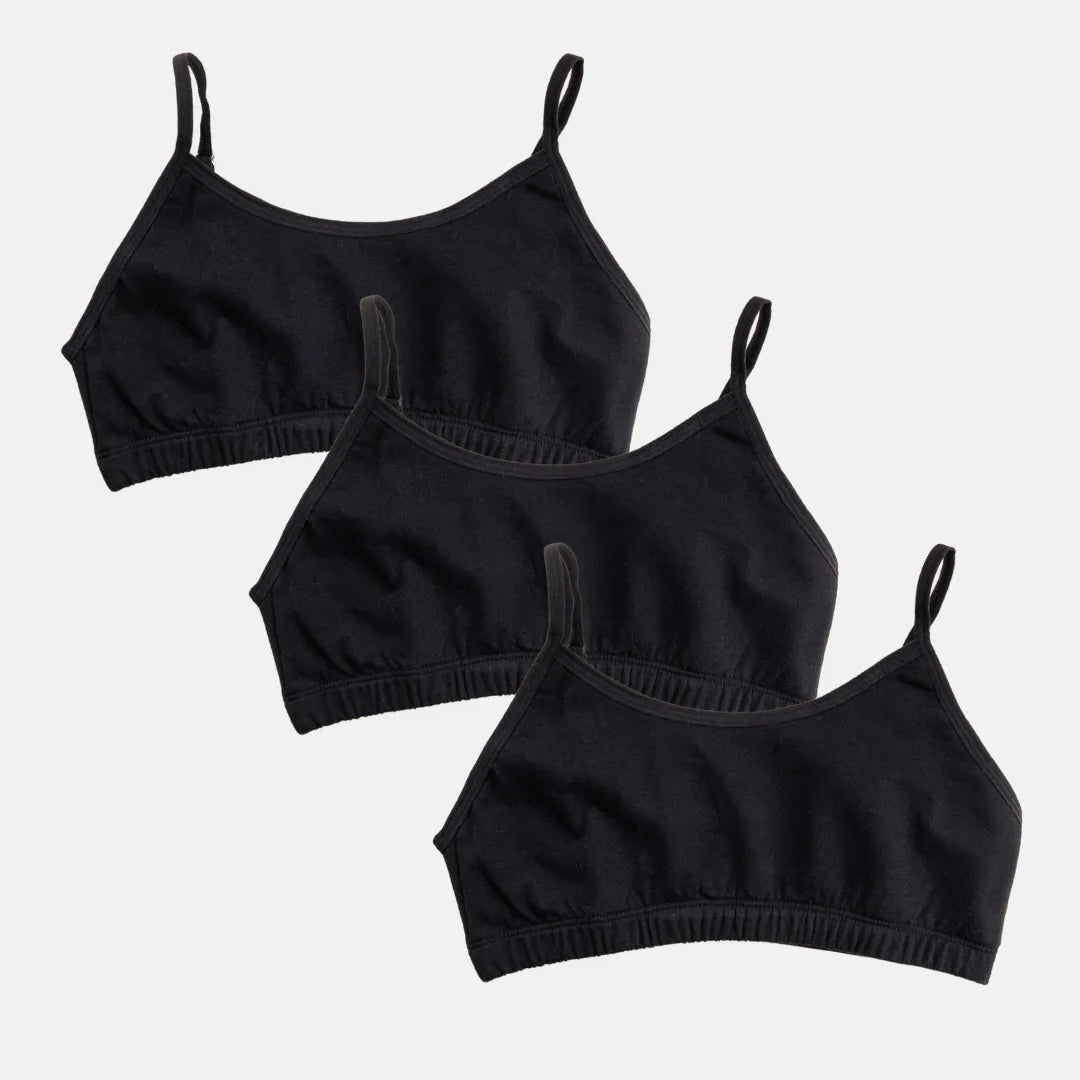 Teenager Cotton Bra Black Pack 3