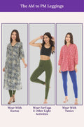 Three women wearing different outfits with text indicating outfit suggestions