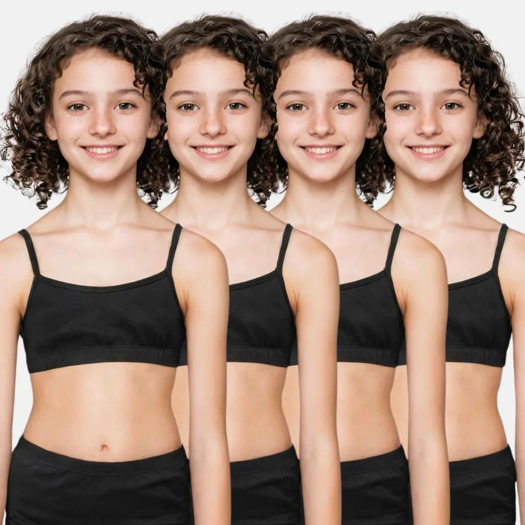 Training Bras For Girls Black Pack Of 4