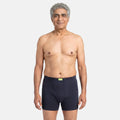 Man wearing navy blue Incontinence trunk