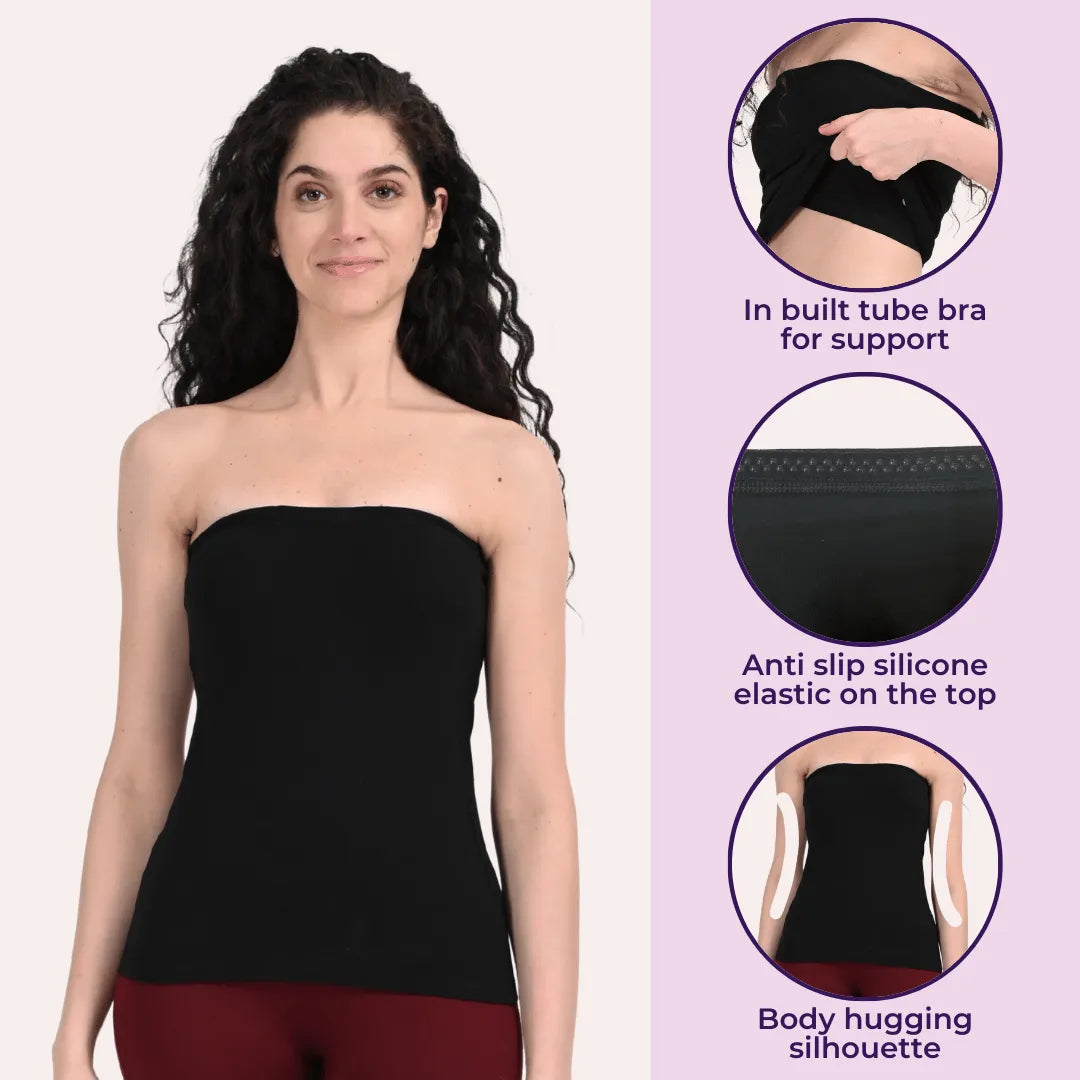 Black Tube Top Pack Of 1