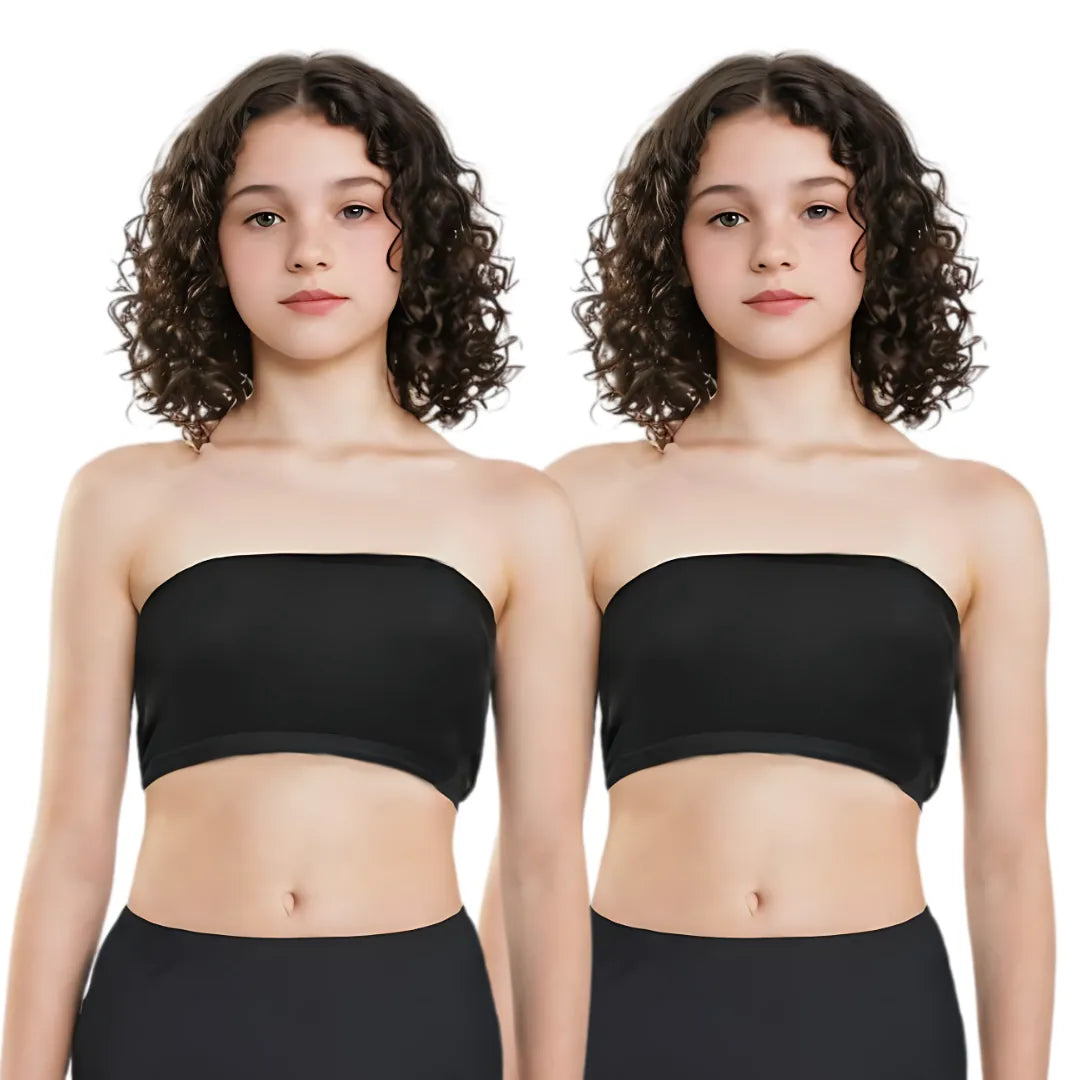 Tube Top Bra For Teens Black Pack Of 2