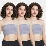 Tube Top Bra For Teens Grey Pack Of 3