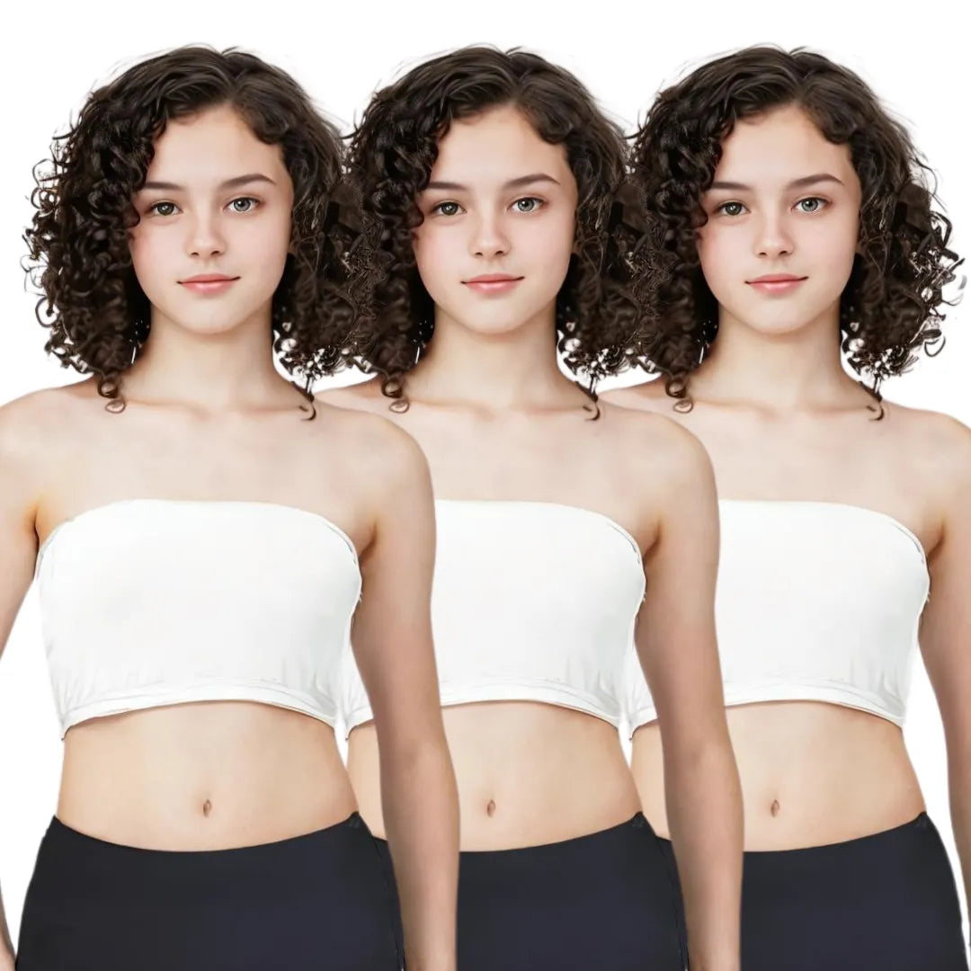 Tube Top Bra For Teens White Pack Of 3