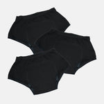Tween Boxer Panties For Periods Black Pack Of 3