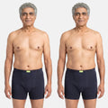 Men Wearing Incontinence Trunks Of Navy Blue Color
