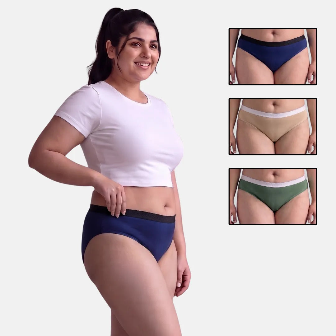 Urine Incontinence Panties-Royal Blue, Skin & Sea Green
