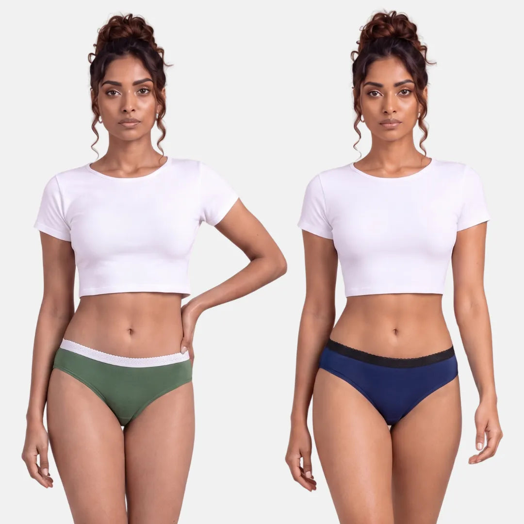 Urine Incontinence Panties-Sea Green & Royal Blue