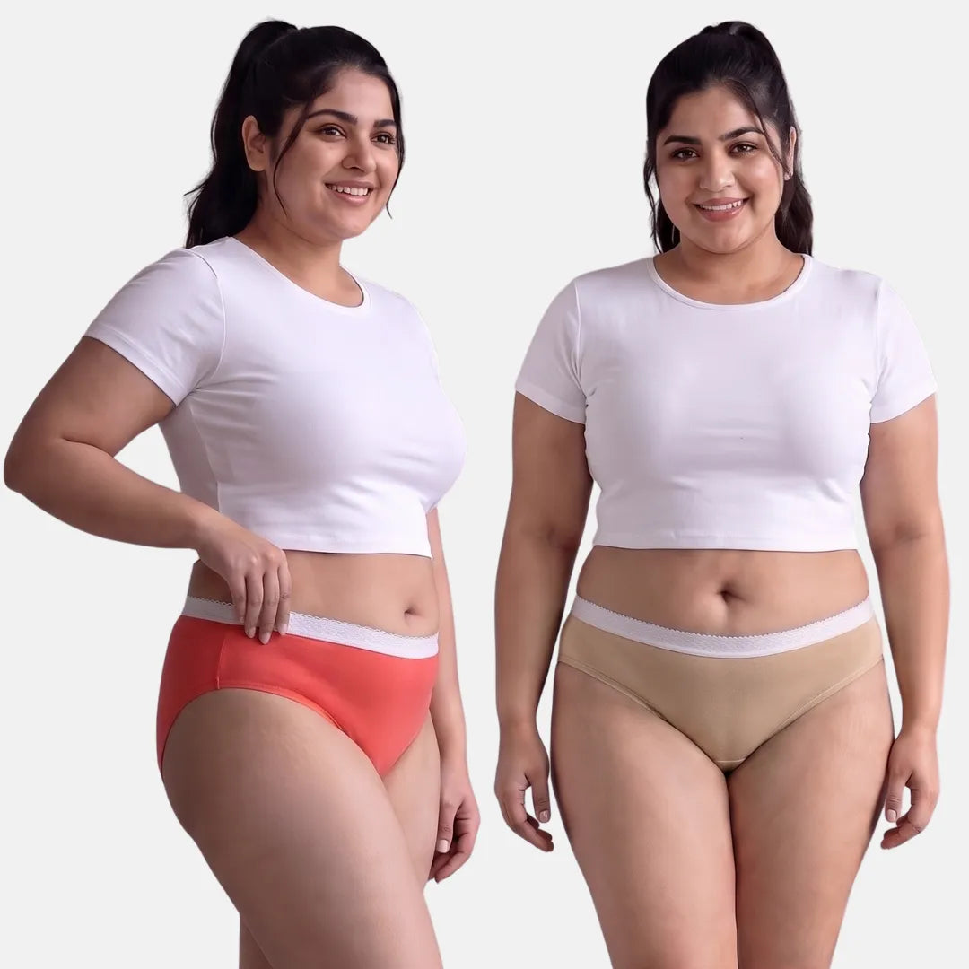 Urine Leakage Panties-Light Coral & Skin