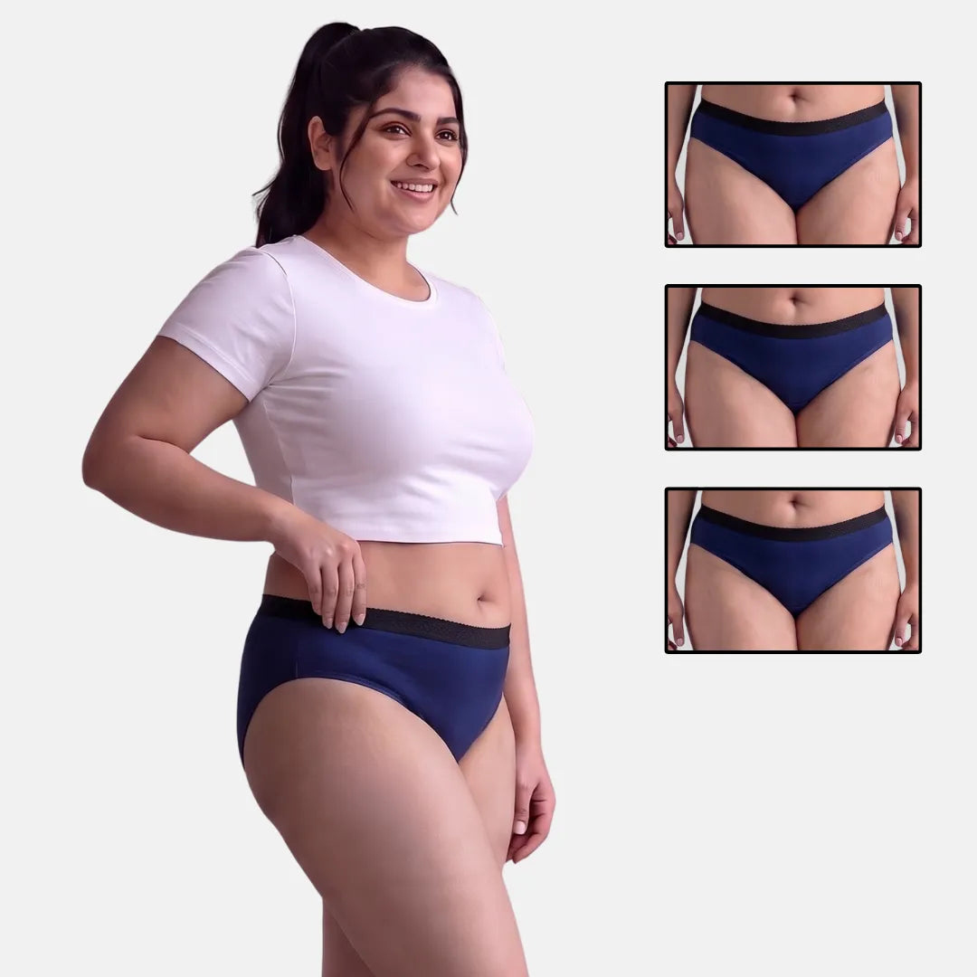 Urine Panties-Royal Blue Pack Of 3