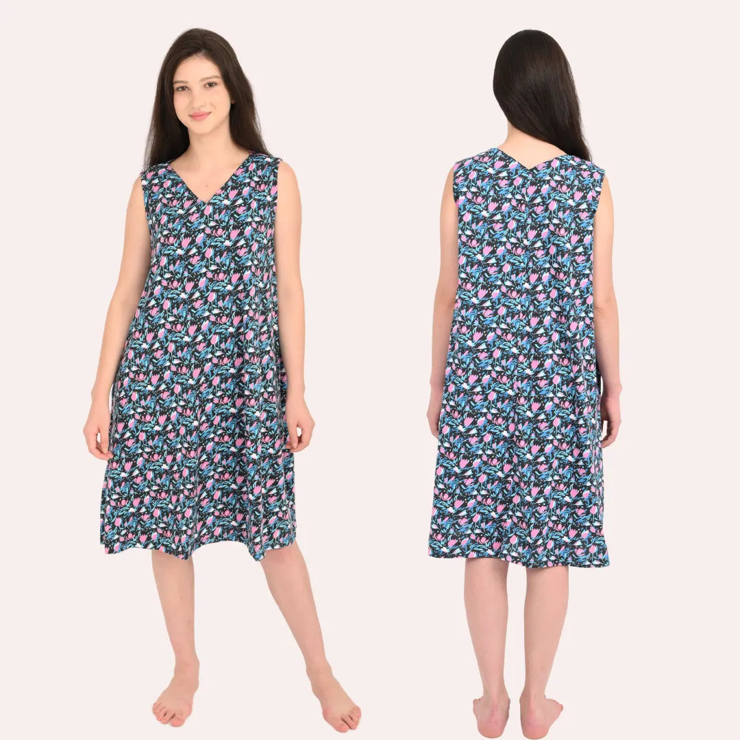 V Neck Night Dress 
