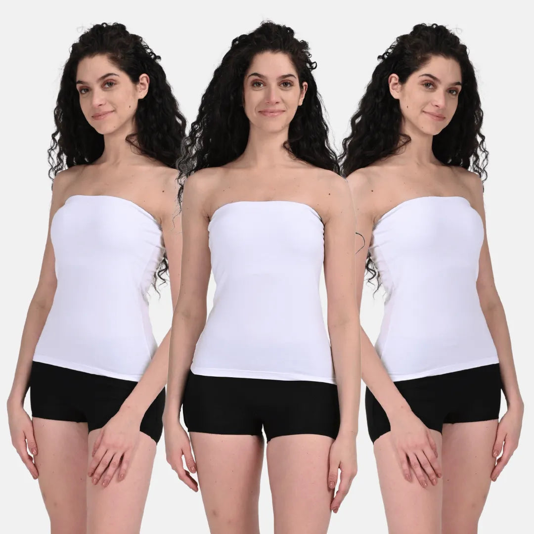 White Tube Top Pack Of 3