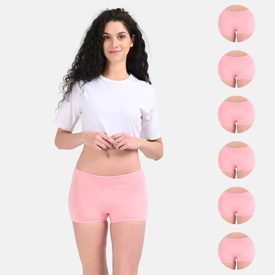 Women Boyshort Underwear Peach Pack Of 6