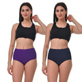 Women Hygiene Underwear High Waist Magenta & Navy Blue