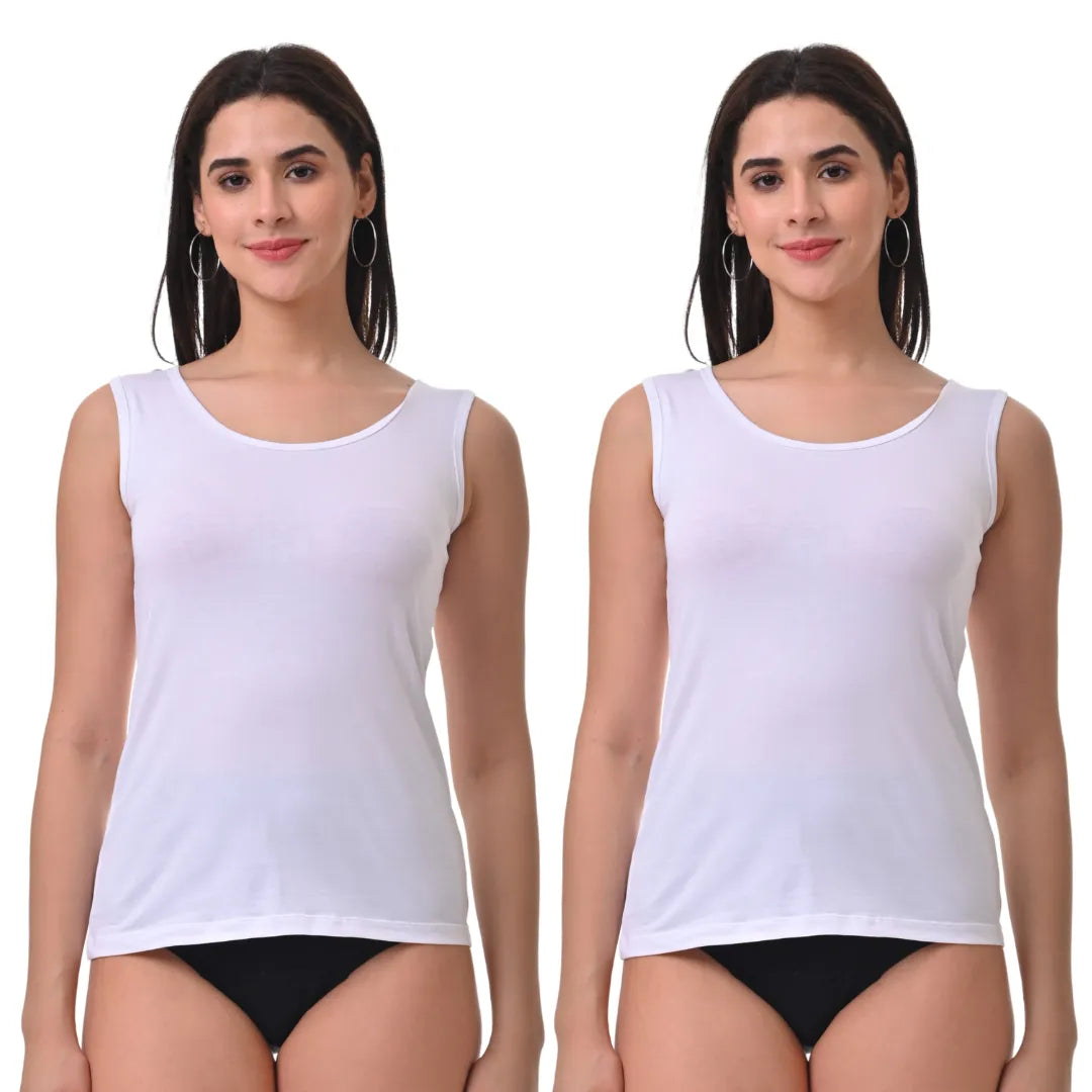 Women Inner Wear Top White Pack Of 2