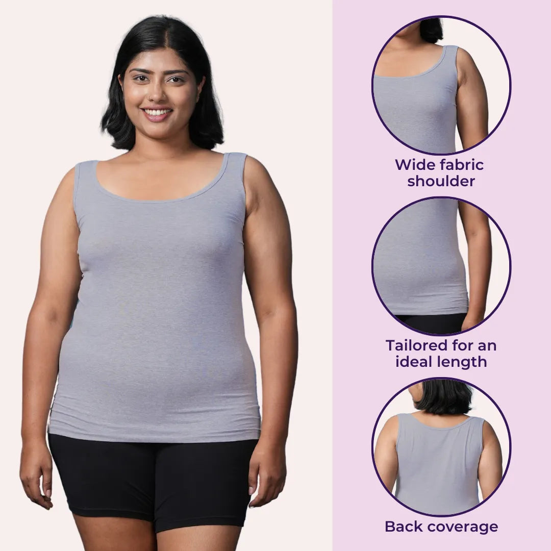 Plus Size Inner Tank Tops For Women Grey