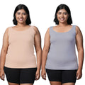 Women Plus Size Inner Tank Top Skin & Grey