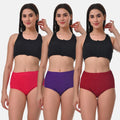 Women Hygiene Panty High Waist Dark Pink, Magenta & Maroon