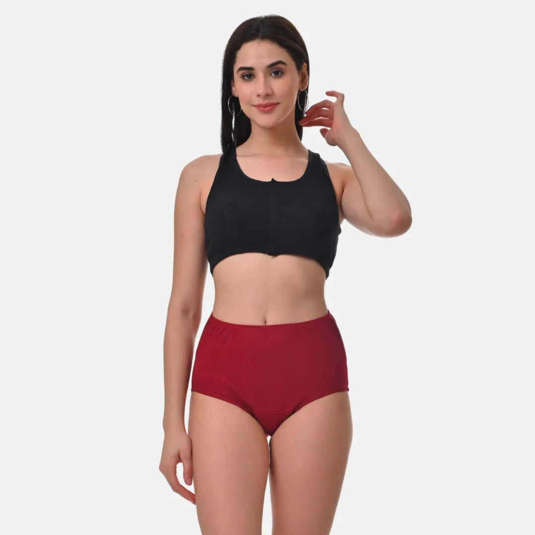 Women Hygiene Panty High Waist Maroon