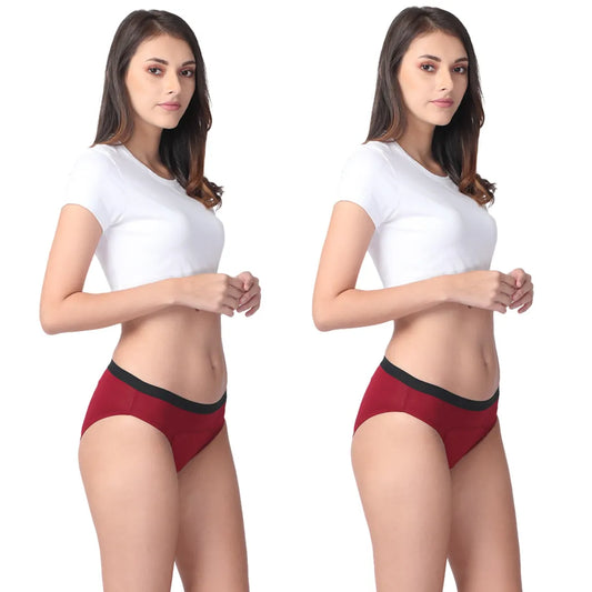 Modal Reusable Period Panties | Hipster Fit | Prevents Front & Back Stains | 2 Pack