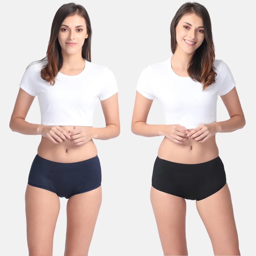 Women Period Panty Reusable Navy Blue & Black