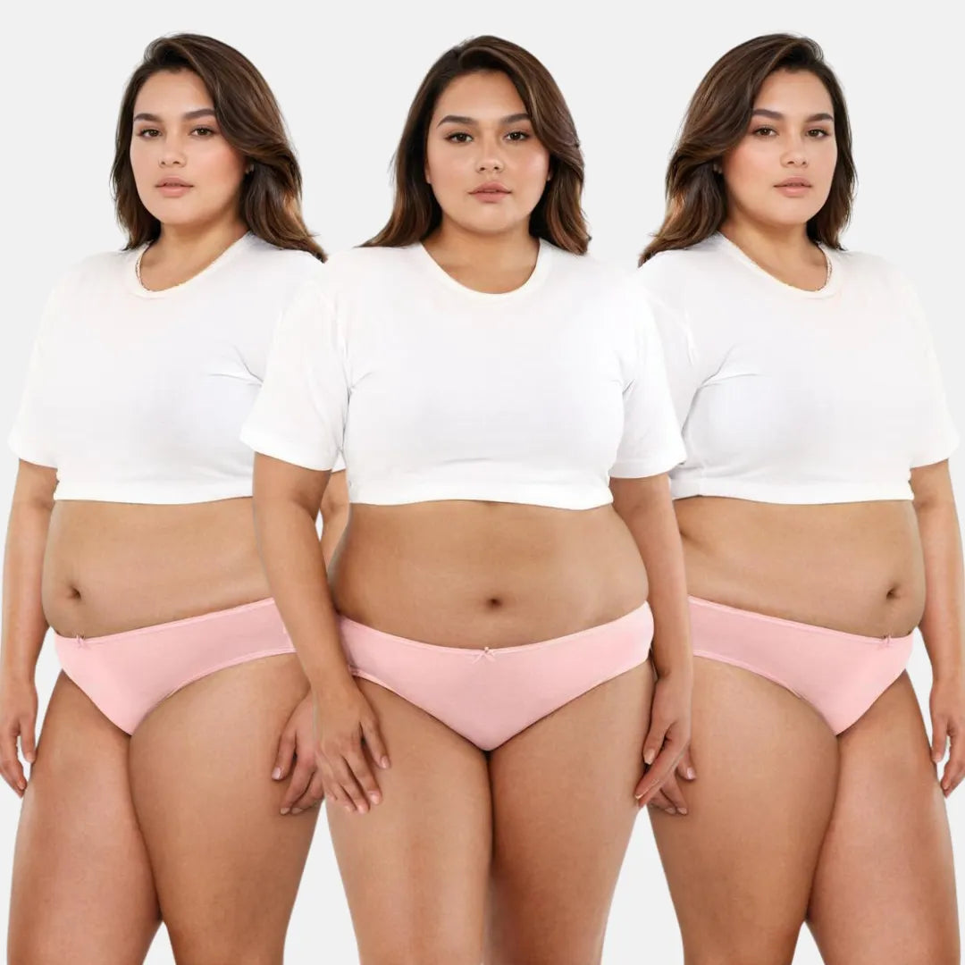 Women'S Plus Size Bikini Panties - Peach