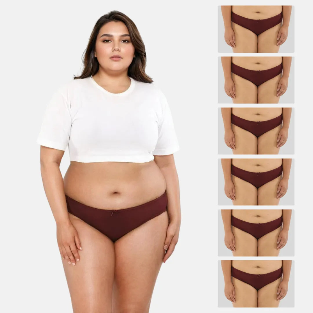 Women'S Plus Size Bikini Panties - Wine