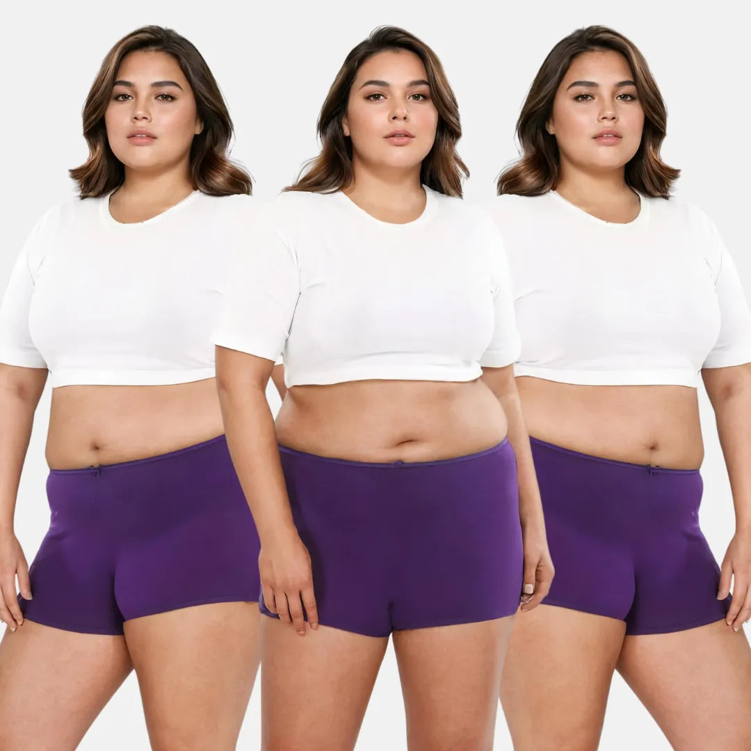 Women'S Plus Size Boyshorts Underwear - Magenta