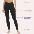 Womens Ankle Length Leggings - Black