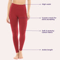 Womens Ankle Length Leggings - Maroon