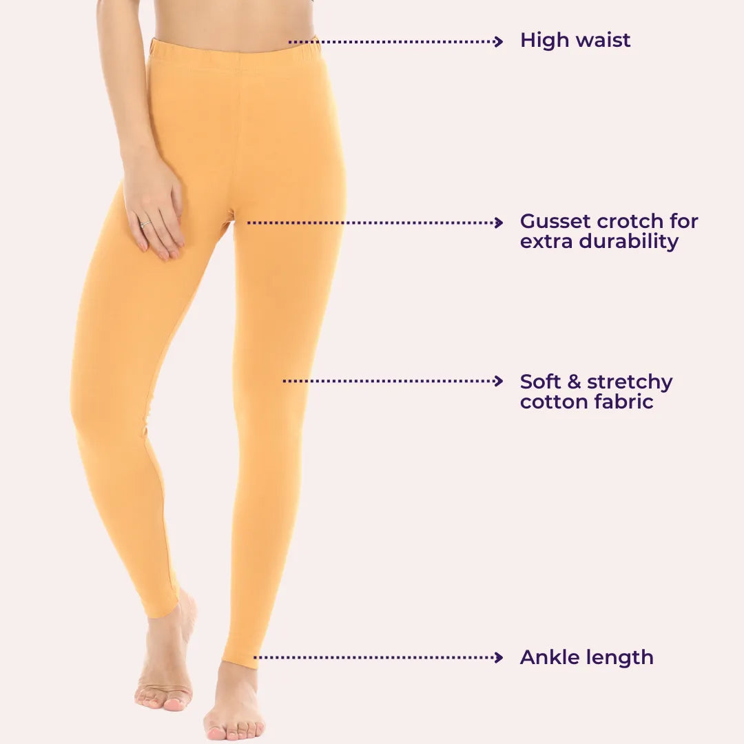 Womens Ankle Length Leggings - Caramel