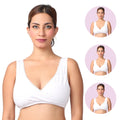 cotton nursing sleep bra, White