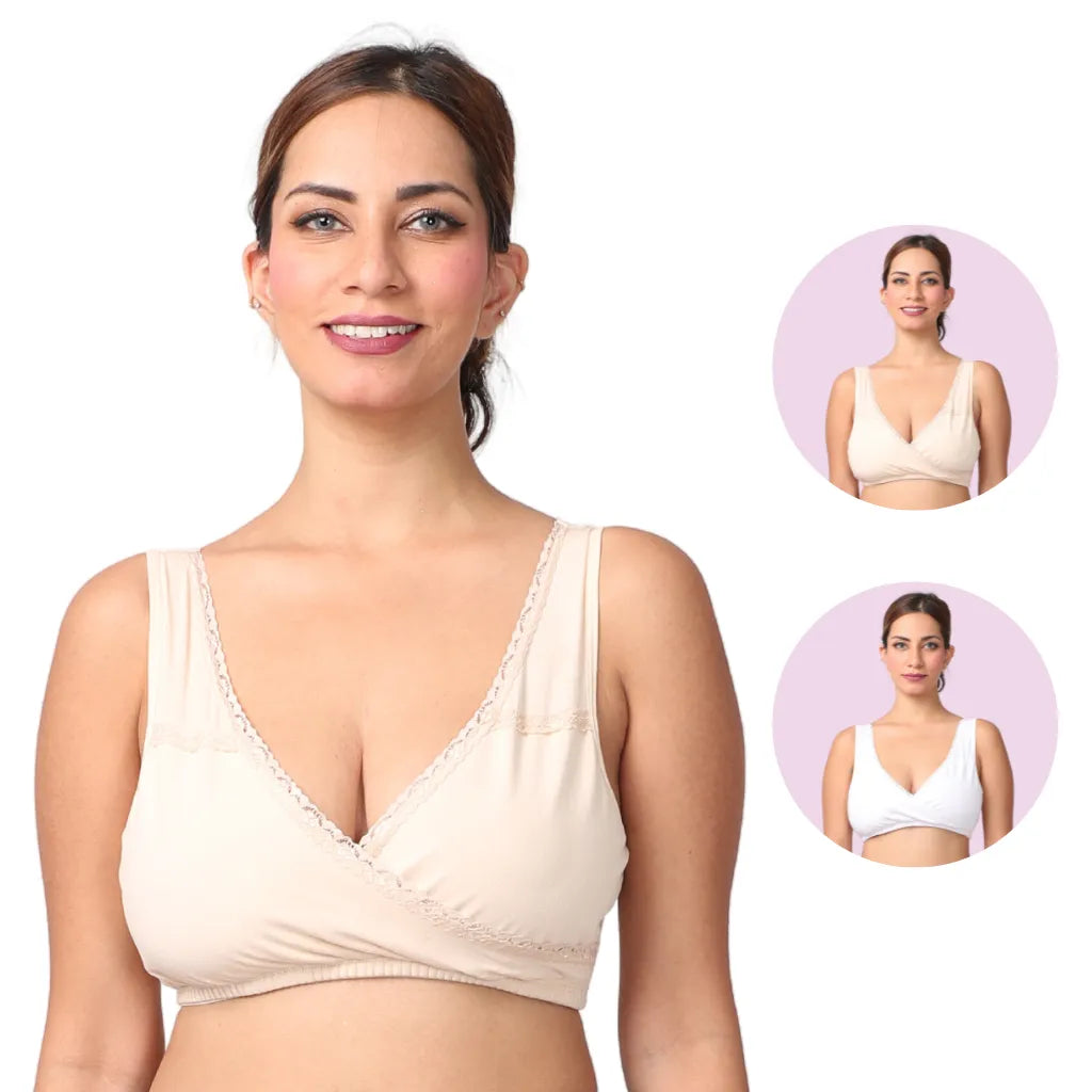 maternity sleep bra, Skin & White