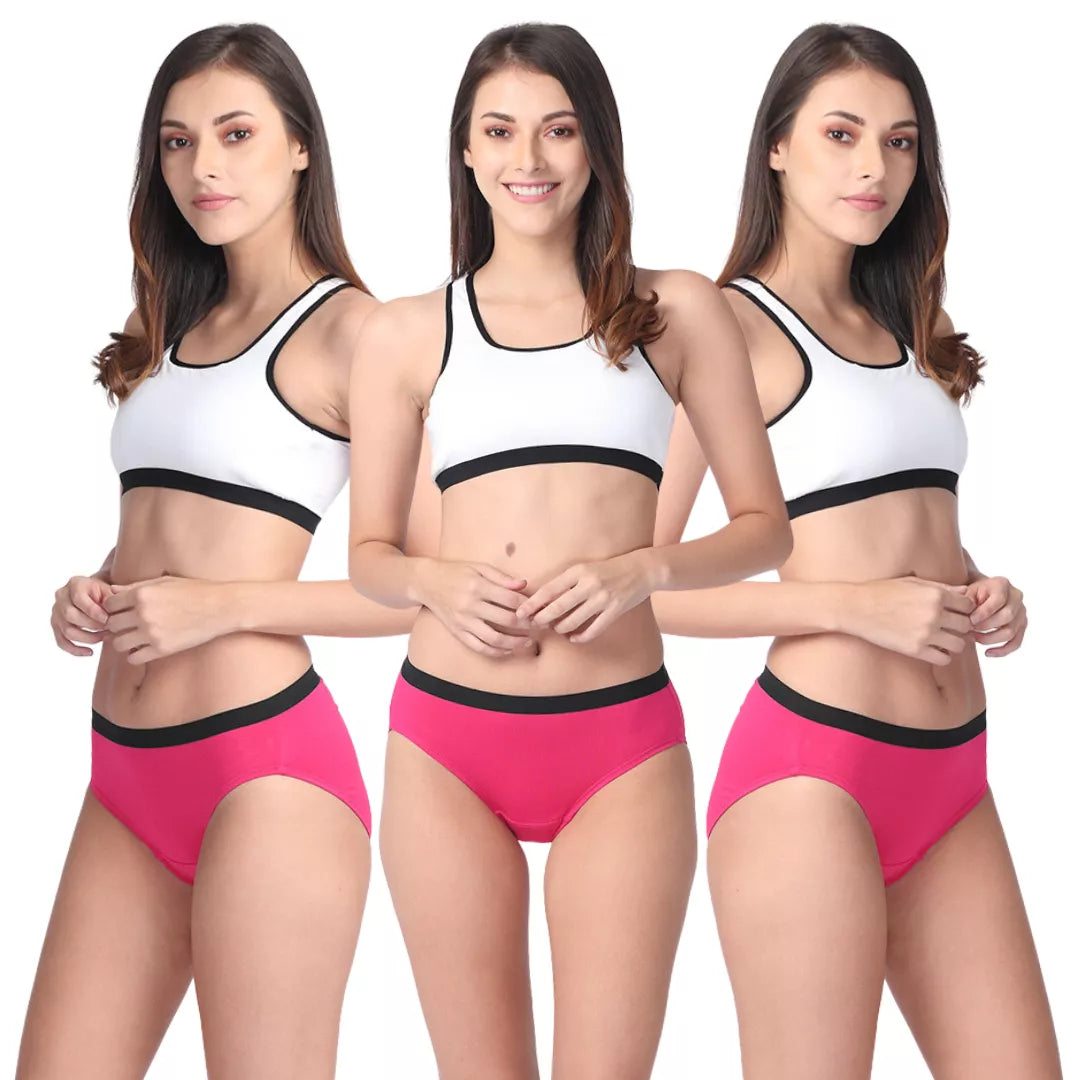 Women Modal Panties Dark Pink Pack of 3