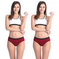MOdal Panties for Wmen maroon pack of 2