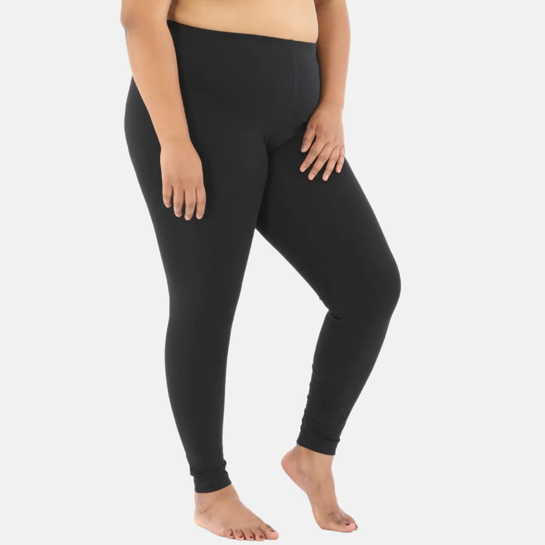 plus size black leggings-Black