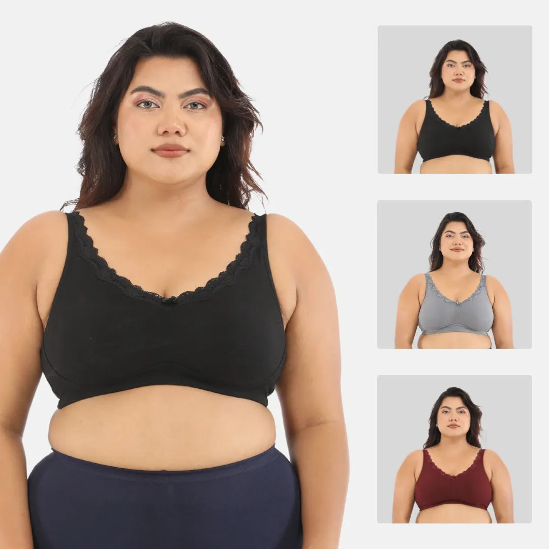 plus size everyday bra for home-Black_SteelGrey_Wine