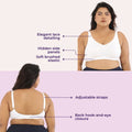 plus size everyday bra for home - White