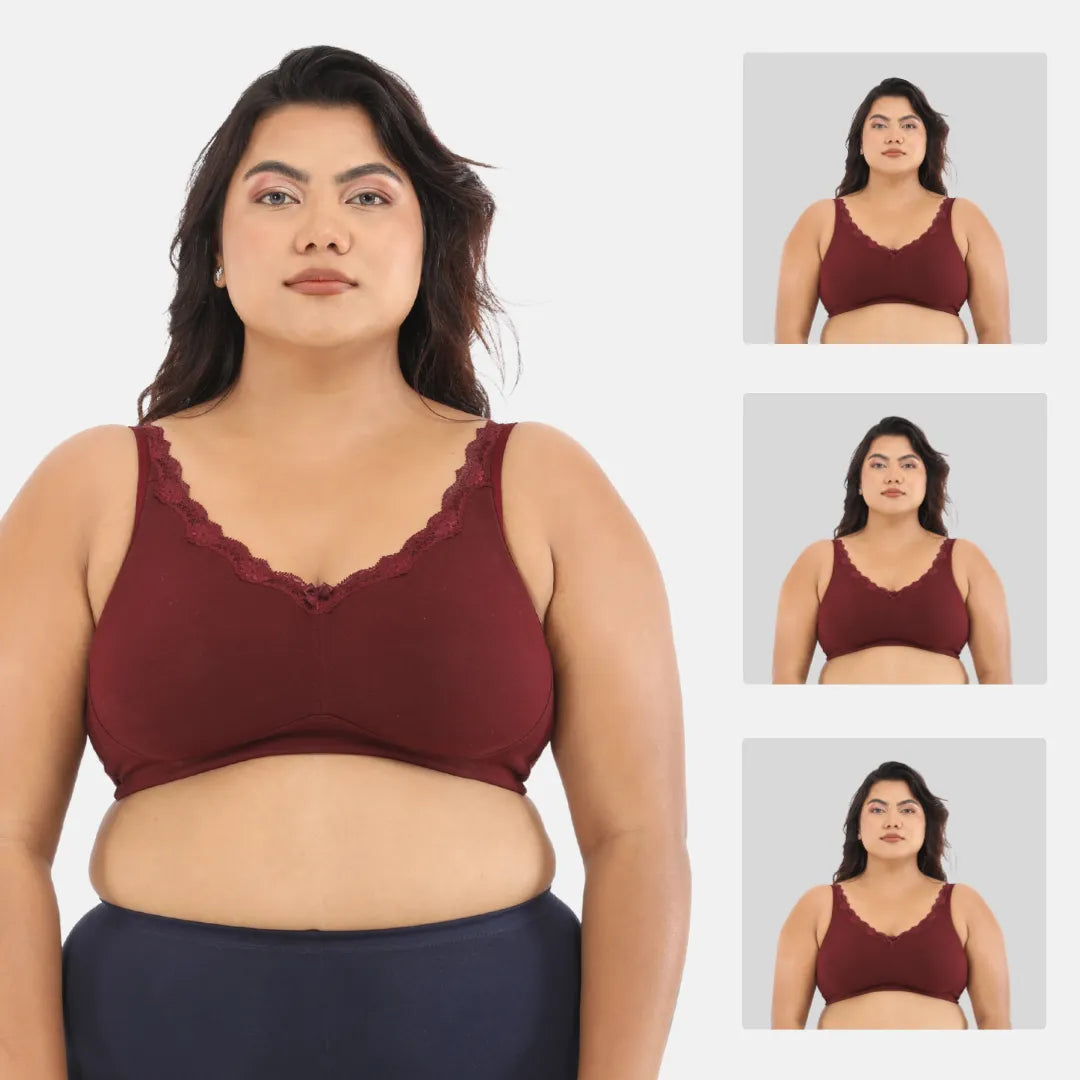 plussize bras for everyday wear-Wine