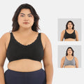 plus size bras for everyday wear - Steel Grey,Black