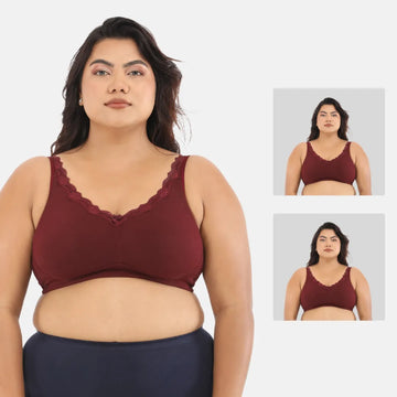 plus size bras for everyday wear - Wine