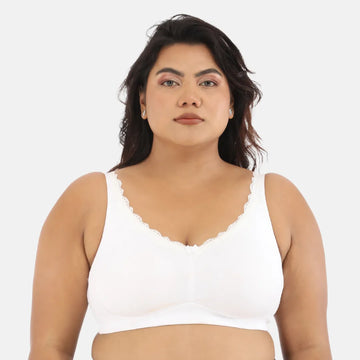 plus size everyday bra for home - White