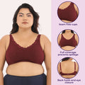 plus size everyday bra for home- Wine