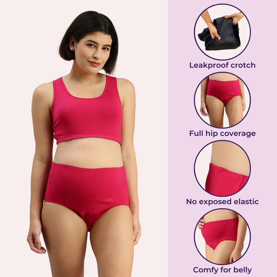 Maternity Panty After Delivery Navy Blue & Dark Pink